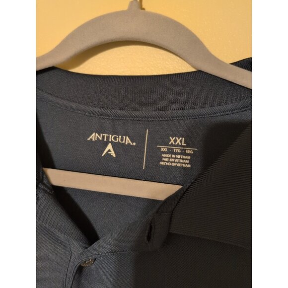 Antigua Shirt Men's XXL Navy Short Sleeve Polo Atlanta Braves 2021 WS Champs - Picture 2 of 8